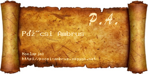 Pócsi Ambrus névjegykártya